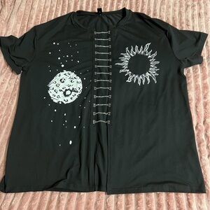 SHEIN Black Graphic T-Shirt Dress